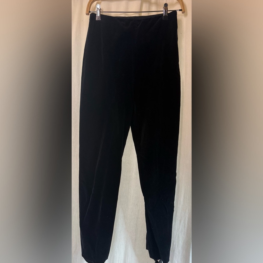 Norma Kamali Black Velvet Skinny Trousers